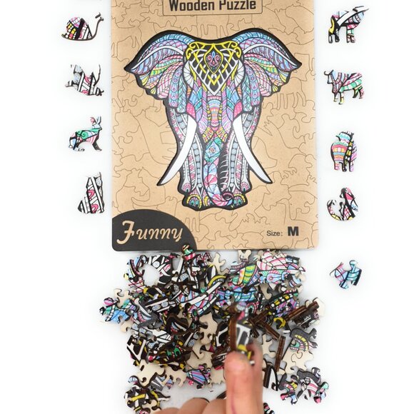 Suvira Animal Wooden Puzzle - Engaging, Educational,Elephent - Picture 7 of 8